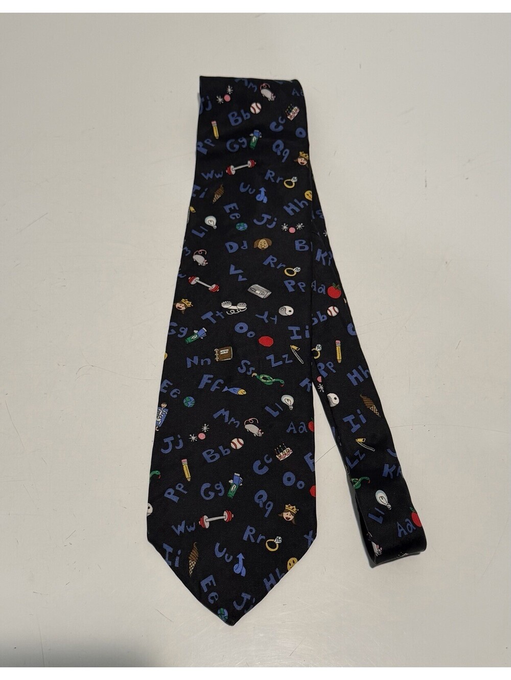 Mens The Save The Children Collection Tie Crazy Alphabet 100%Silk